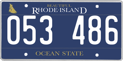 RI license plate 053486