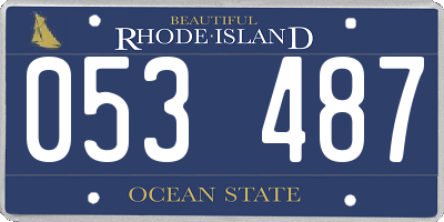 RI license plate 053487