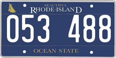 RI license plate 053488