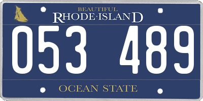 RI license plate 053489