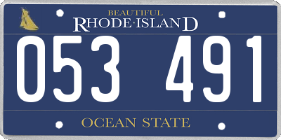 RI license plate 053491