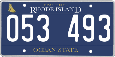 RI license plate 053493