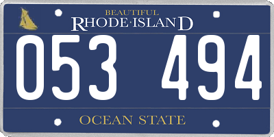RI license plate 053494