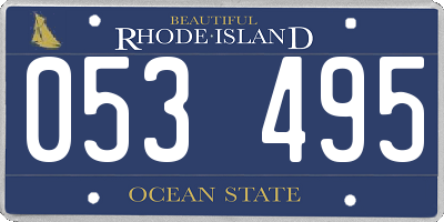 RI license plate 053495