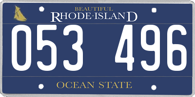 RI license plate 053496