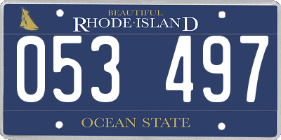 RI license plate 053497