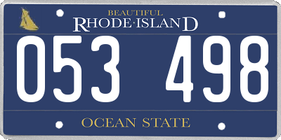 RI license plate 053498
