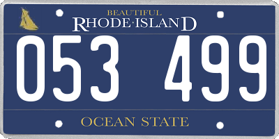 RI license plate 053499