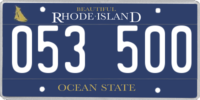 RI license plate 053500