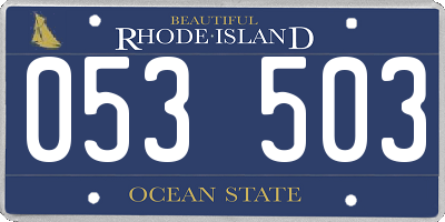 RI license plate 053503