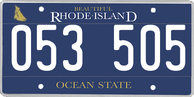 RI license plate 053505