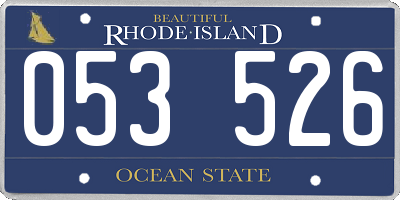 RI license plate 053526