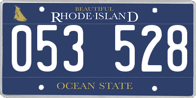 RI license plate 053528