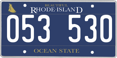 RI license plate 053530