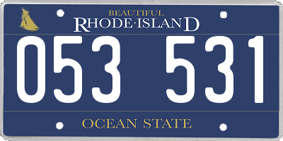 RI license plate 053531