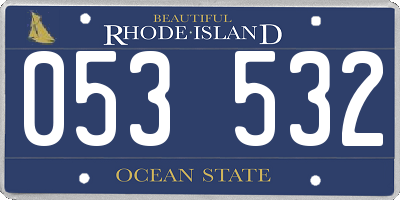 RI license plate 053532