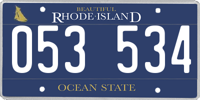 RI license plate 053534