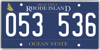 RI license plate 053536