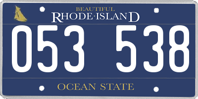 RI license plate 053538