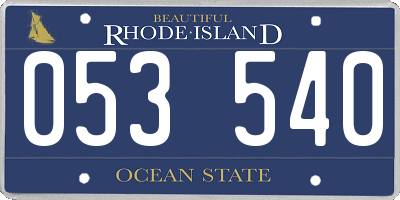 RI license plate 053540
