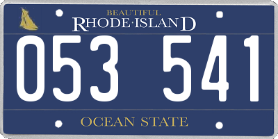 RI license plate 053541
