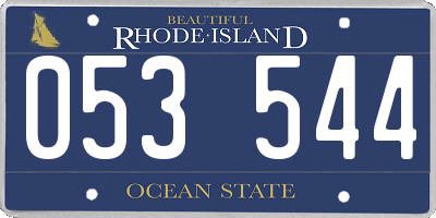 RI license plate 053544