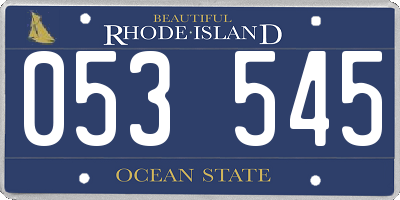 RI license plate 053545
