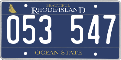 RI license plate 053547