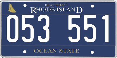 RI license plate 053551