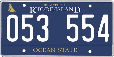 RI license plate 053554