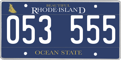RI license plate 053555