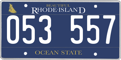 RI license plate 053557