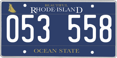 RI license plate 053558
