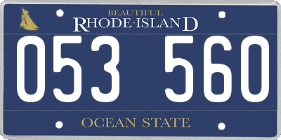 RI license plate 053560