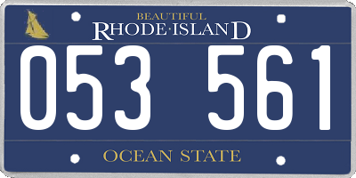 RI license plate 053561