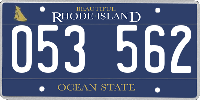 RI license plate 053562