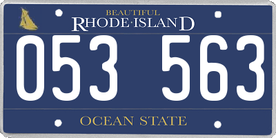 RI license plate 053563