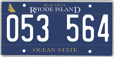 RI license plate 053564