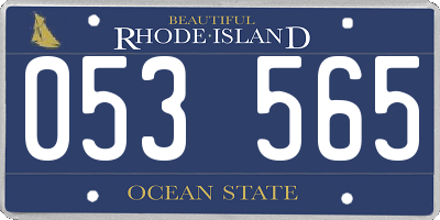 RI license plate 053565