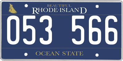 RI license plate 053566