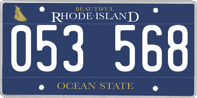 RI license plate 053568