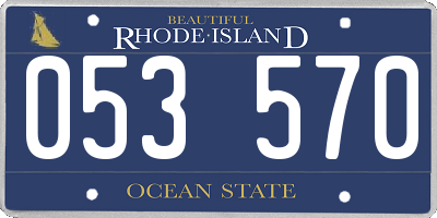 RI license plate 053570