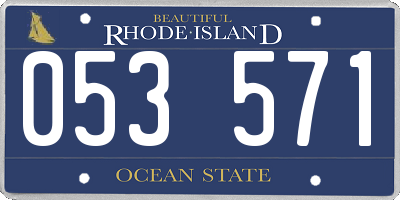 RI license plate 053571