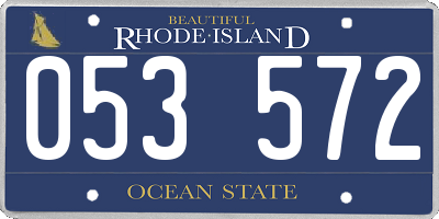 RI license plate 053572