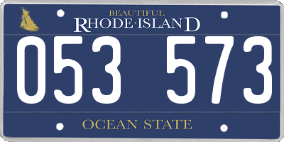 RI license plate 053573
