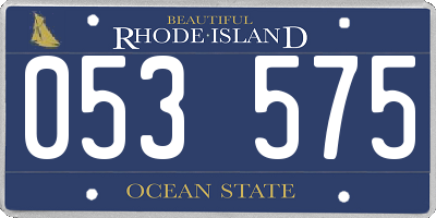 RI license plate 053575