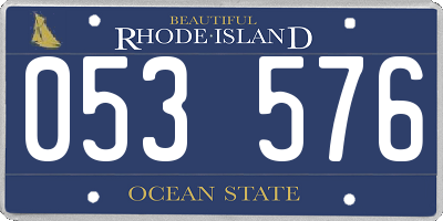 RI license plate 053576