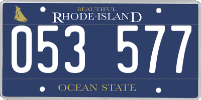 RI license plate 053577