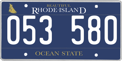 RI license plate 053580