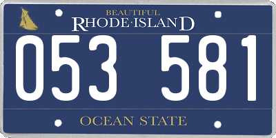 RI license plate 053581